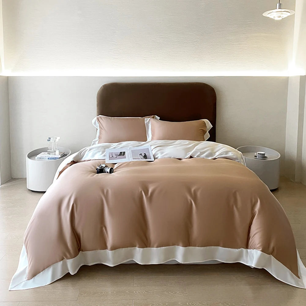 Liv_EstheteCN Top Grade 100 Percent Silk Duvet Cover Set
