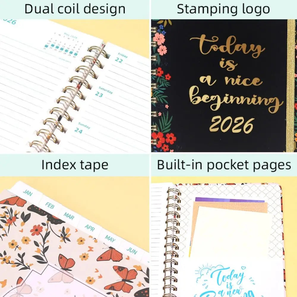 Weekly And Monthly Academic Planner With Tabs And Coil Binding