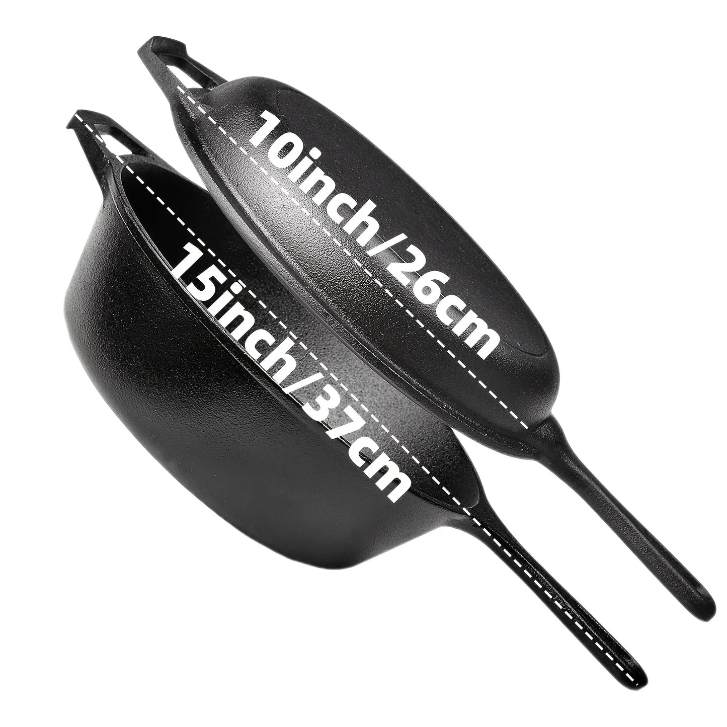AEDG Cast Iron Skillet Set Pre-Seasoned Heavy-Duty Pans