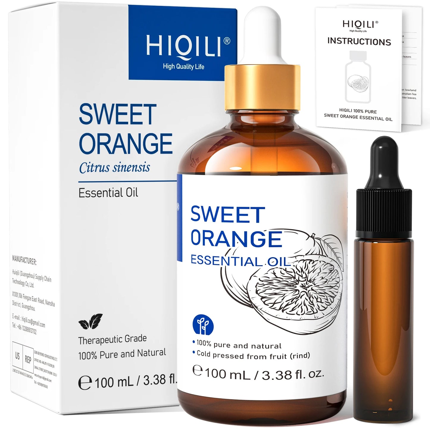 Hiqili Grapefruit Essential Oil 100ml Pure For Skin Care