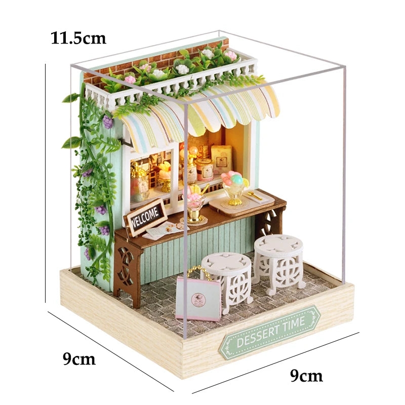 DIY Wooden Mini Seaside Villa Dollhouse Kit With Furniture