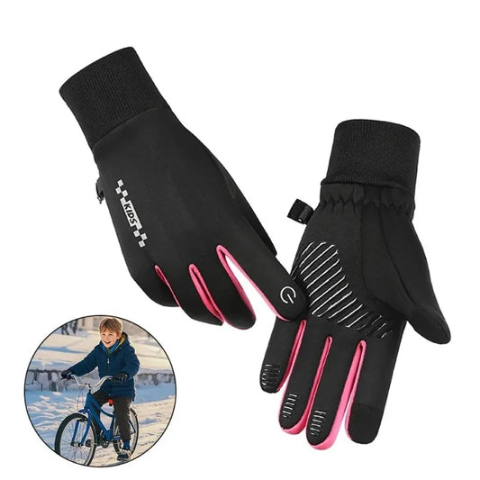 Kids Winter Padded Gloves Waterproof Touchscreen Non-Slip Outdoor