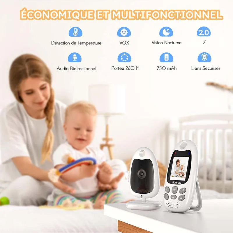 BOIFUN Baby Monitor With Camera VOX And Temperature Sensor