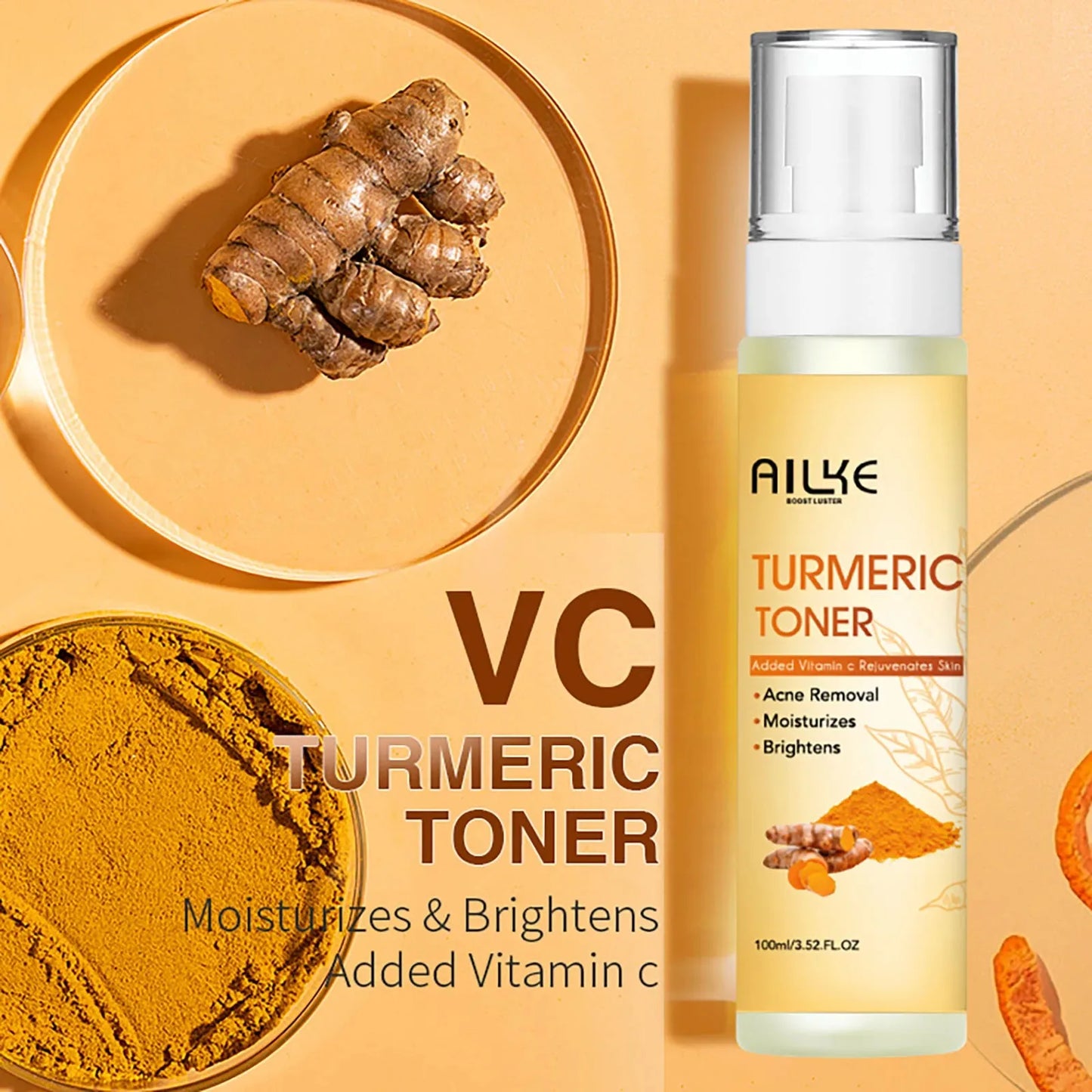 AILKE Organic Turmeric Skin Care Kit Brightens And Moisturizes