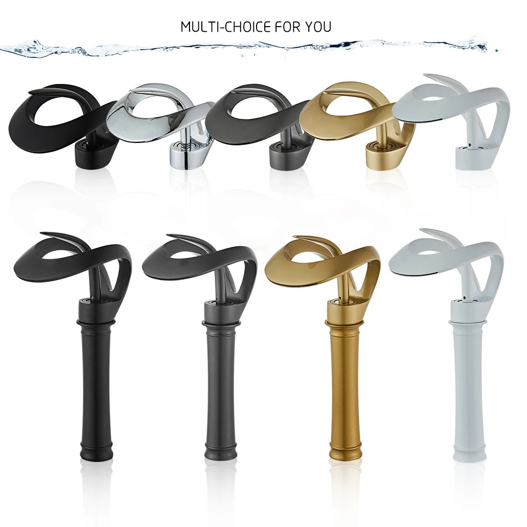 Bakala Waterfall Basin Faucet Deck Mounted Hot And Cold Brass