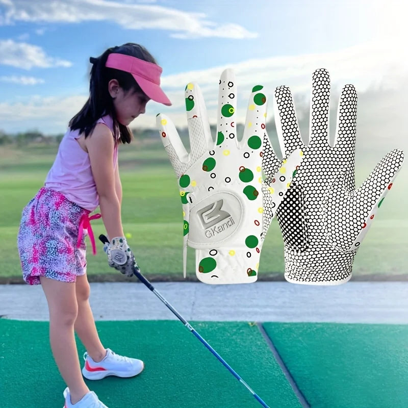 Kids Golf Gloves All Weather Soft Breathable Non Slip Pair