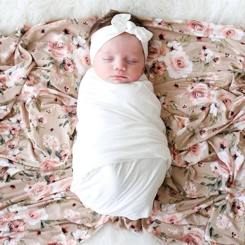 Solid Color Newborn Photography Blanket Headband Set