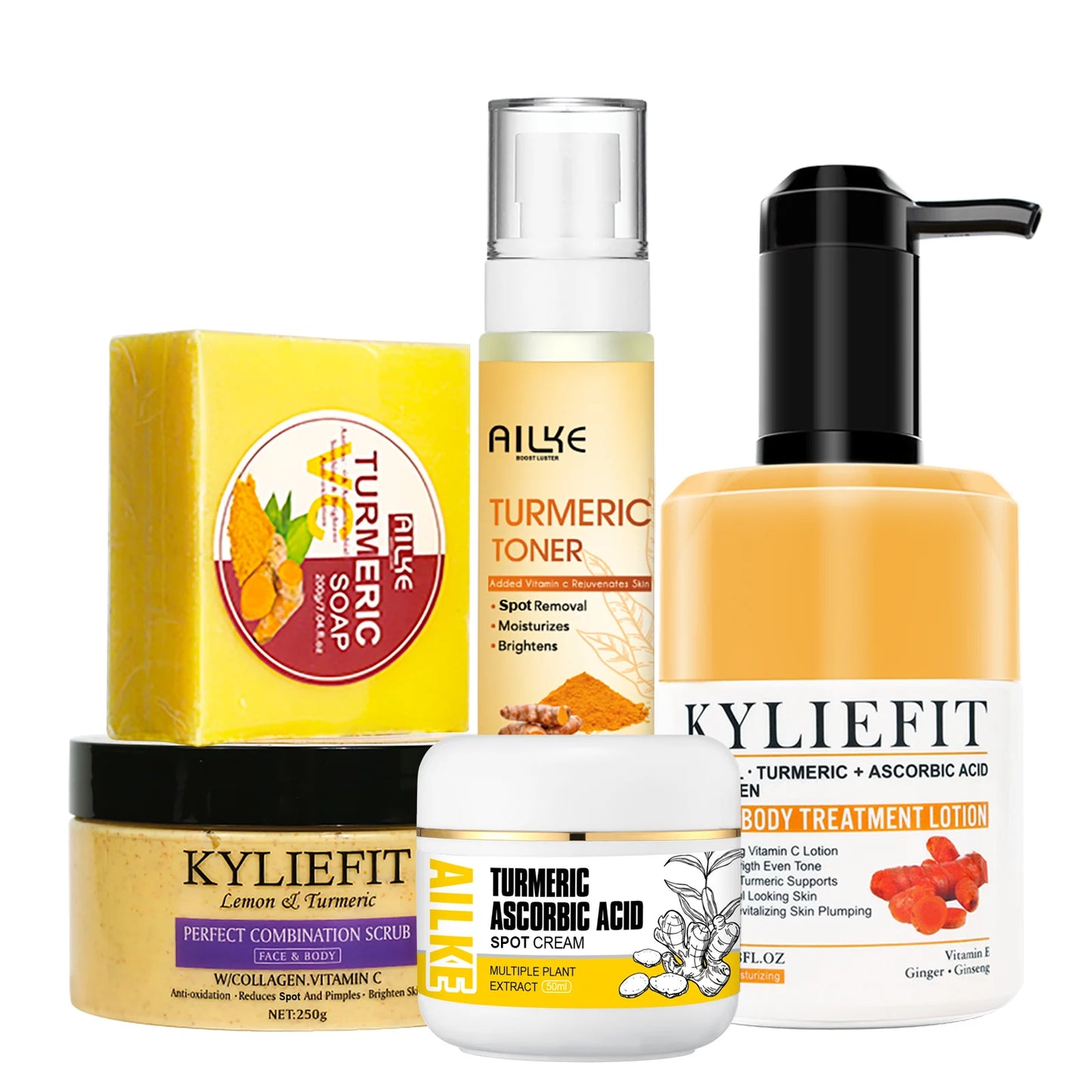 AILKE Organic Turmeric Skin Care Set for Acne Whitening