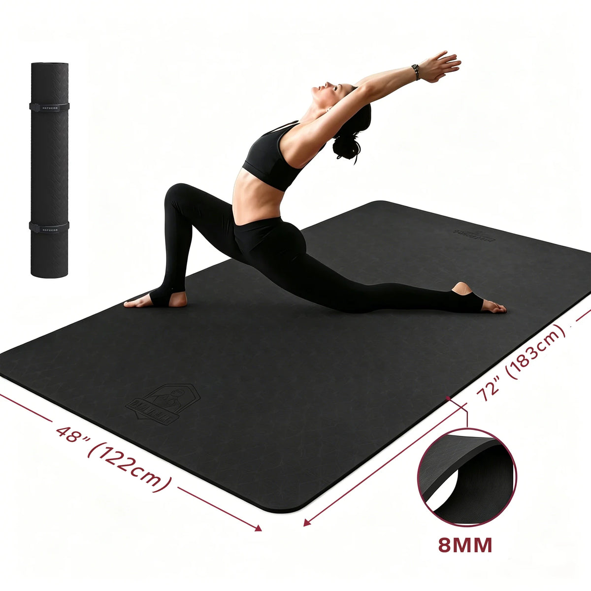 Hapbear Extra Wide Large Yoga Mat TPE Eco-Friendly Non-Slip