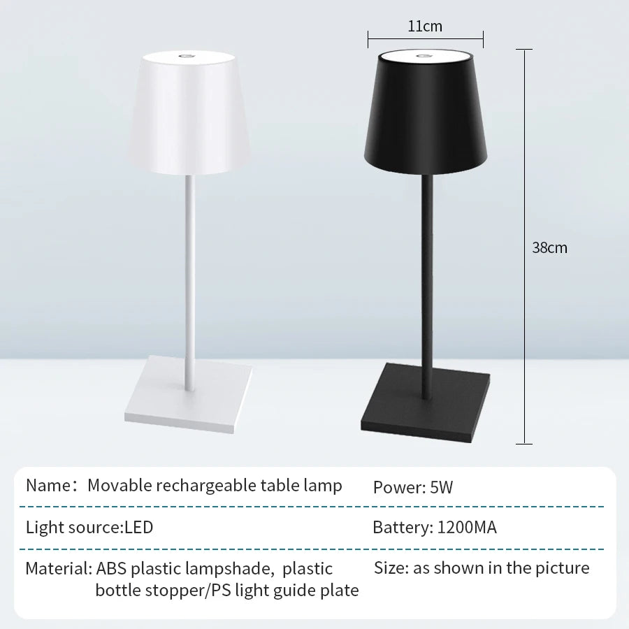 GGBE Rechargeable LED Table Lamp With Touch Dimmer
