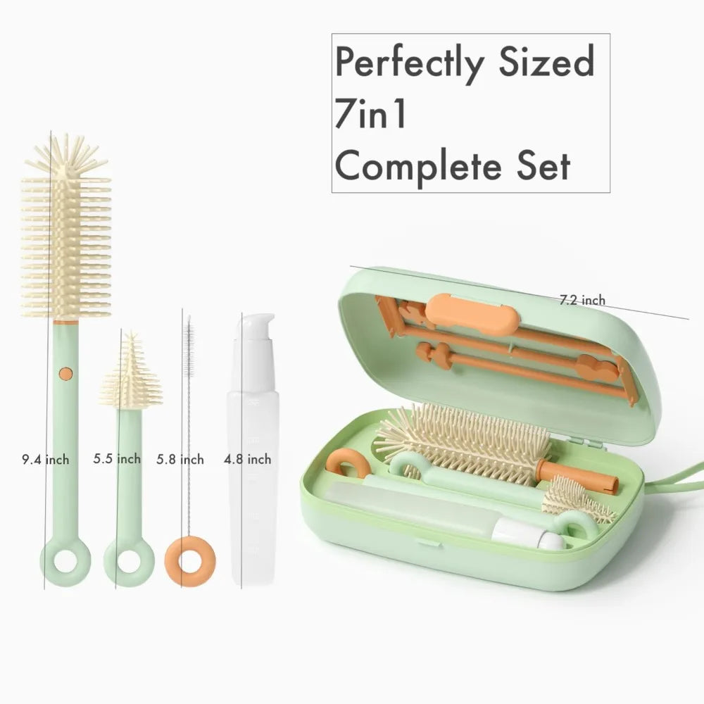Baby Bottle Cleaning Kit With Retractable Silicone Brush