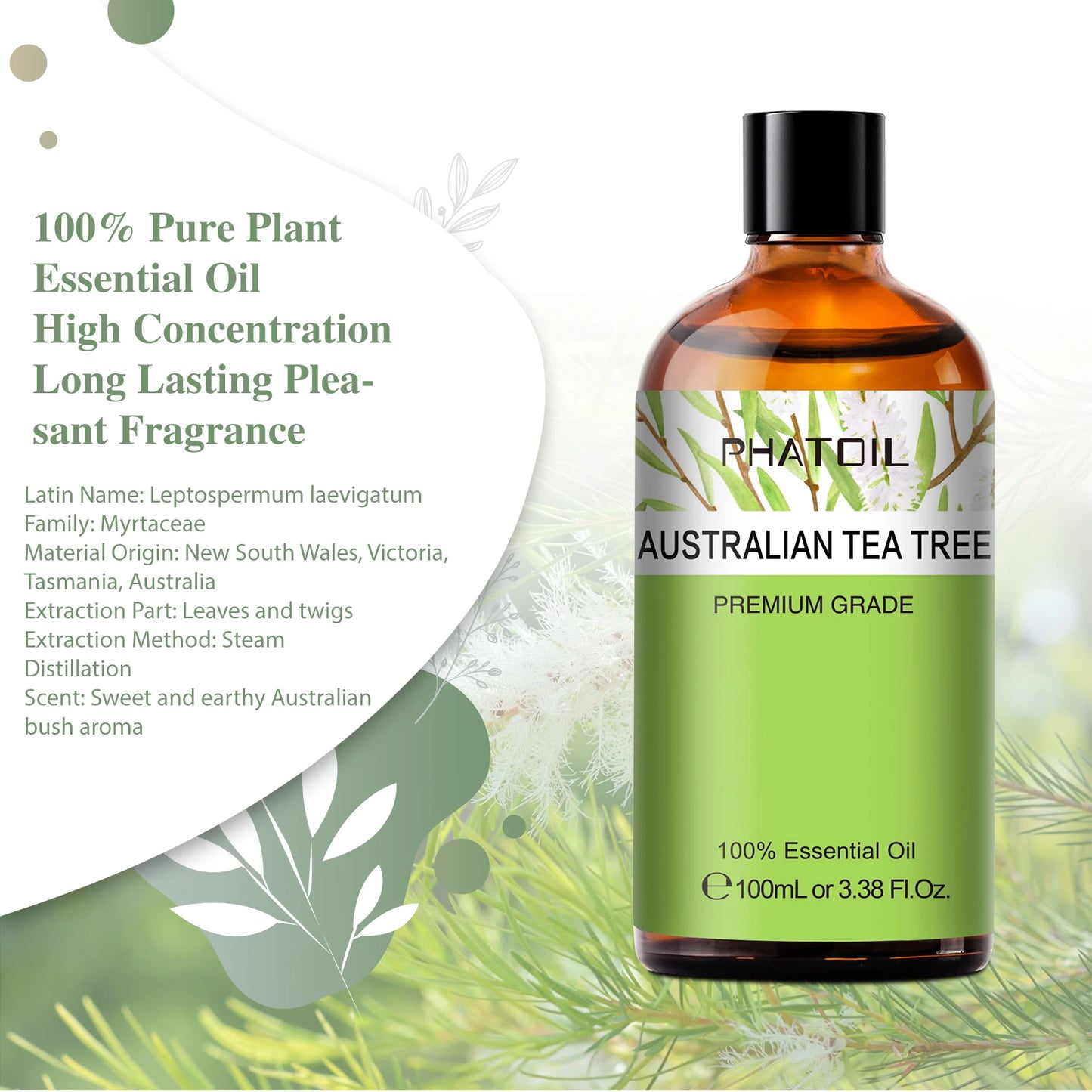 PHATOIL 100ml Pure Essential Oil Blend Copaiba Neroli Tea Tree