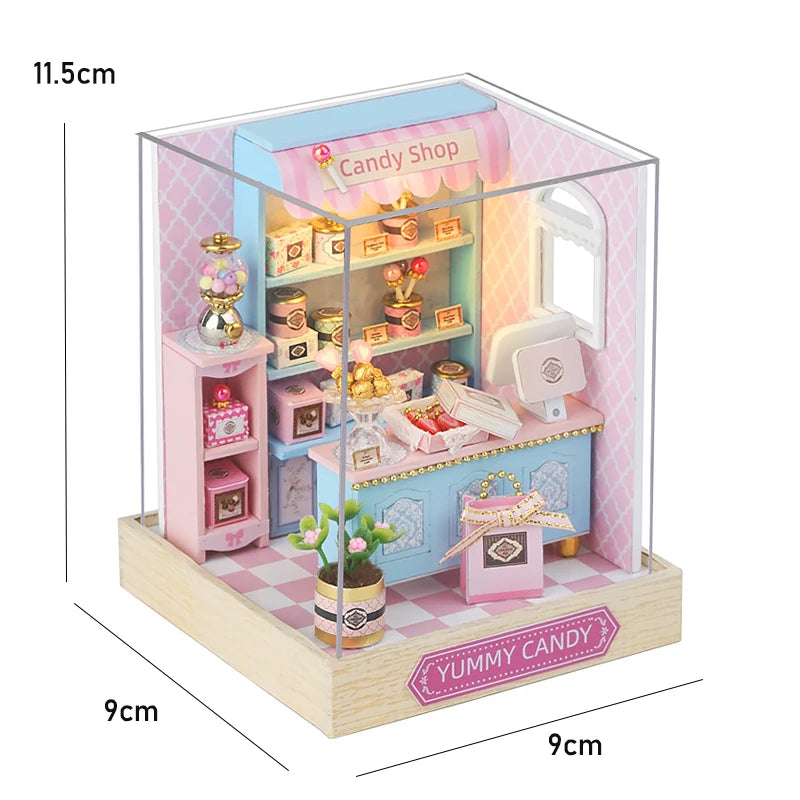 DIY Wooden Mini Seaside Villa Dollhouse Kit With Furniture