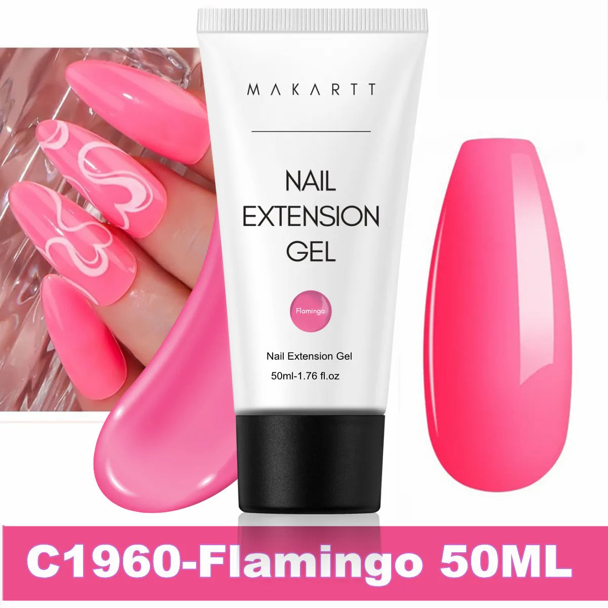 Makartt Poly Nail Extension Gel Clear Pink Builder For Beginners