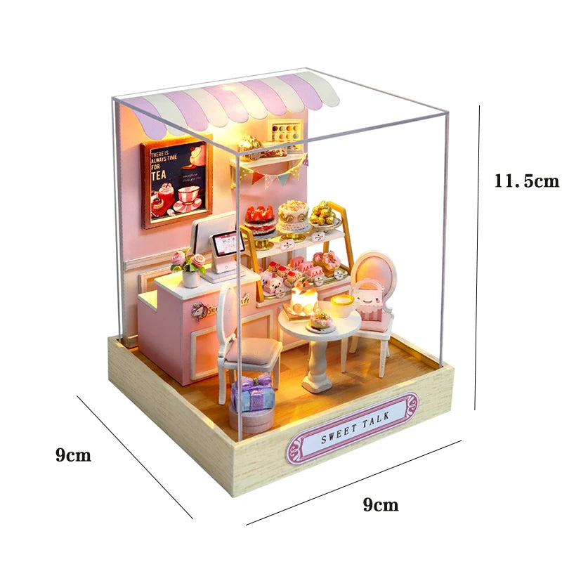 DIY Wooden Mini Seaside Villa Dollhouse Kit With Furniture
