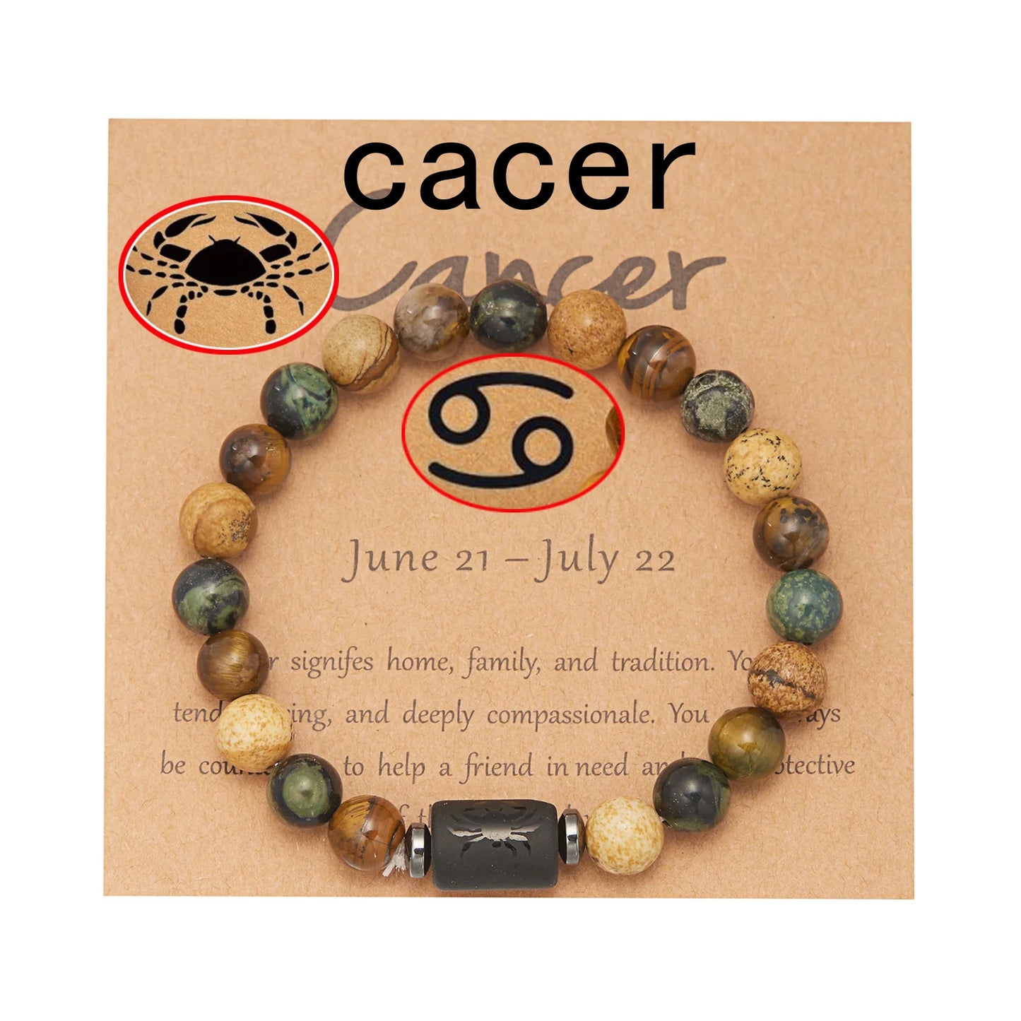 Lucky 12 Constellation Tiger Eye Bracelet Unisex Zodiac