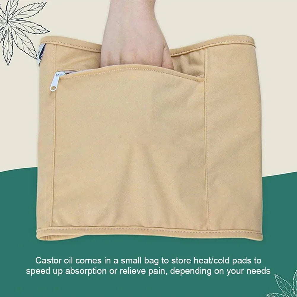 Castor Oil Pack Wrap Waist Reusable Organic Cotton Strap