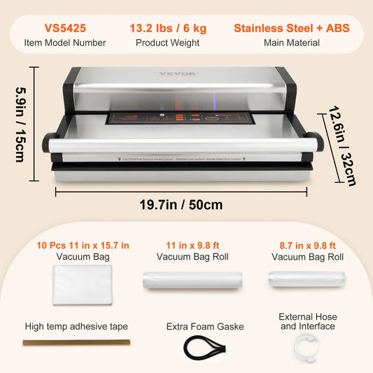 SucceBuy Commercial Vacuum Sealer Machine Multifunction With Bag Roll Cutter