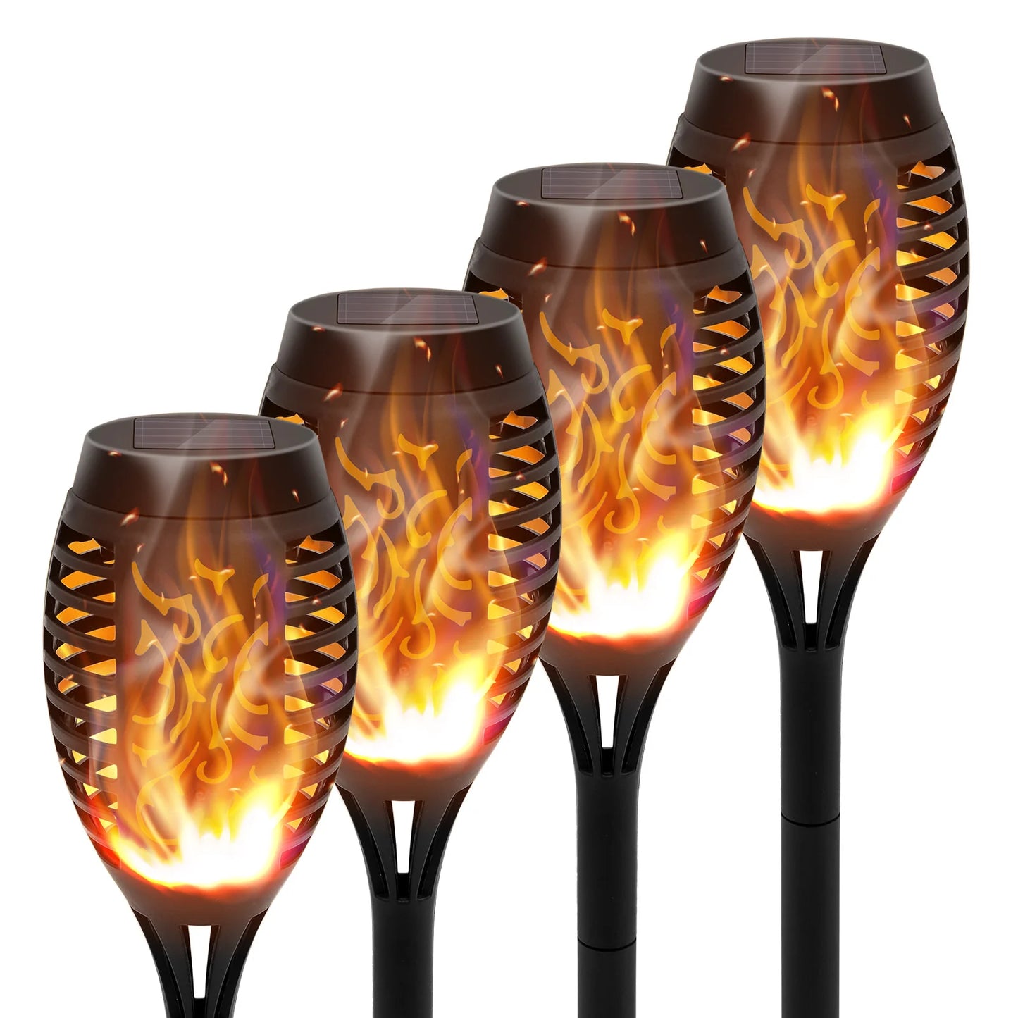Solar Torch Lights with Flickering Flame for Outdoor Garden Decor