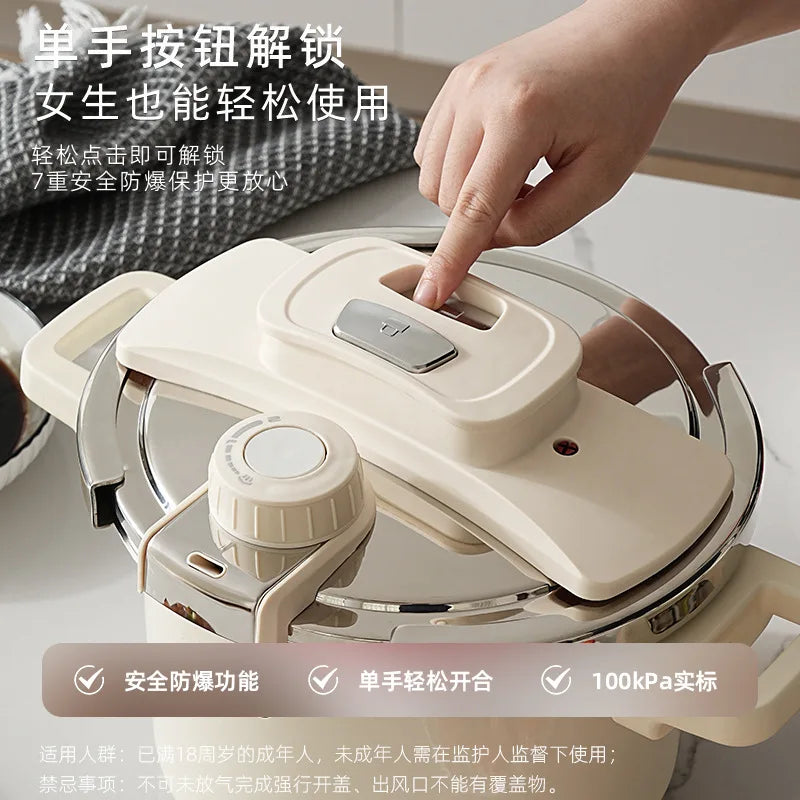 Enamel Pressure Cooker Multifunctional Explosion Proof Stainless Steel Pot