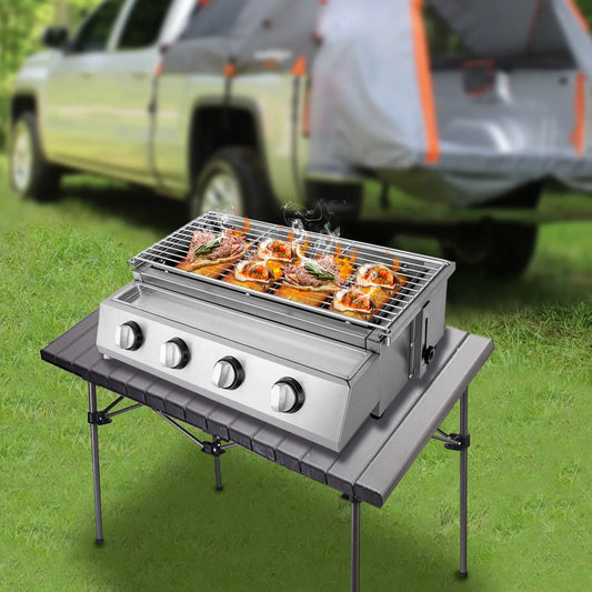 4 Burner Stainless Steel Gas Grill Griddle With Ignition