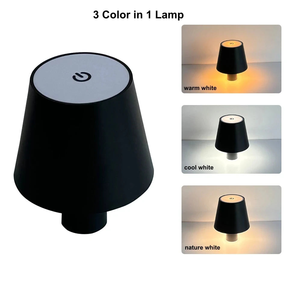GGBE Nordic LED Table Lamp Rechargeable Touch Dimmable Desk Lamp