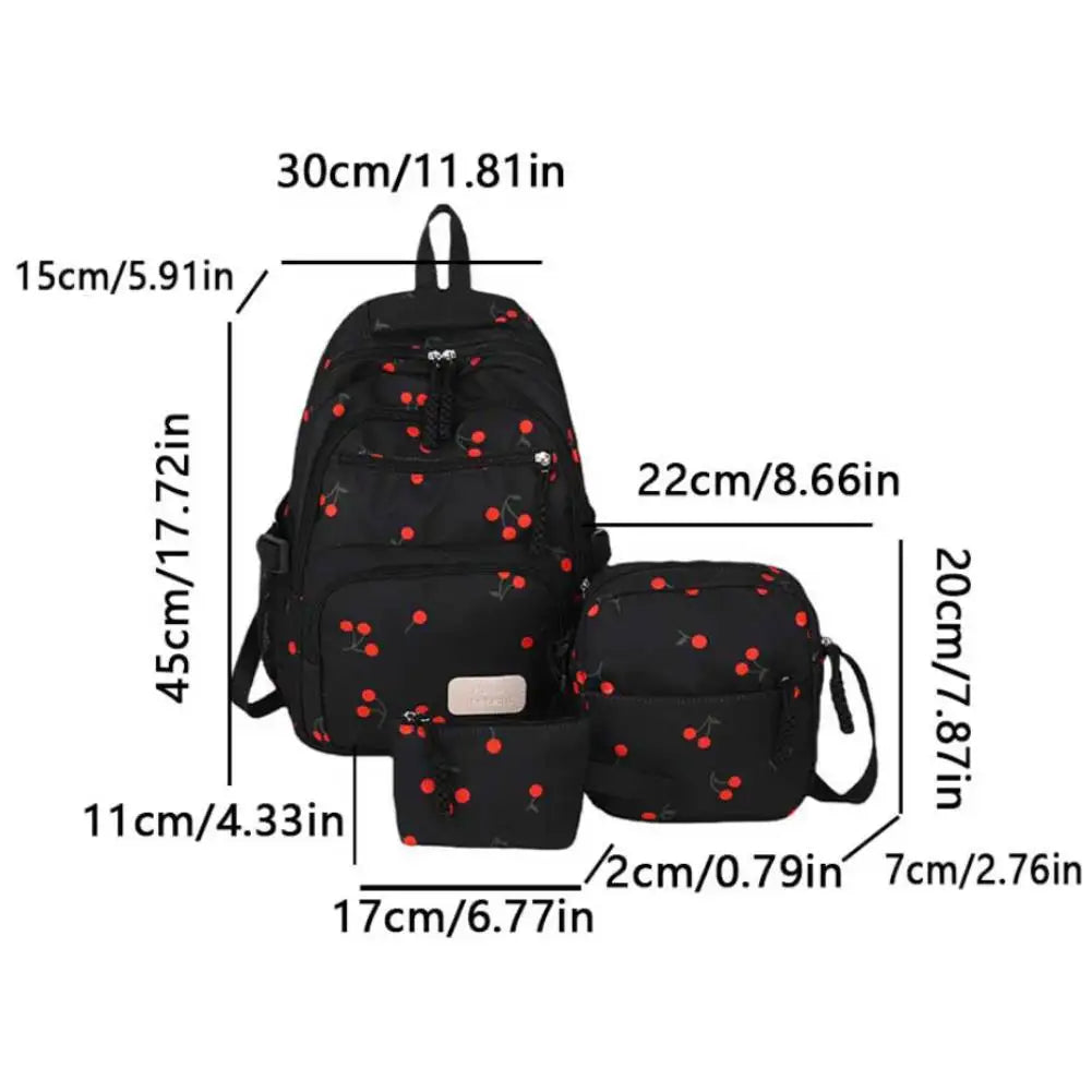 Bow Print Backpack Set With Crossbody Bag For Kids UltraDurablePremiumQualityMaterialConstruction