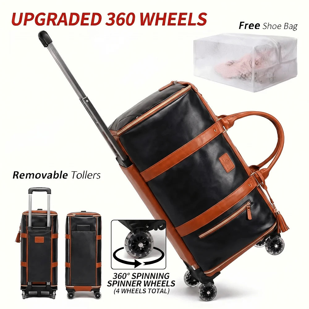 Professional Garment Bag For Business Travel With Rolling Suitcase