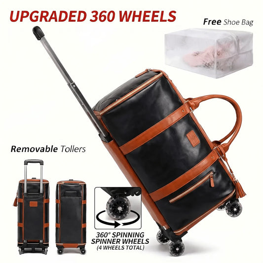 Professional Garment Bag For Business Travel With Rolling Suitcase