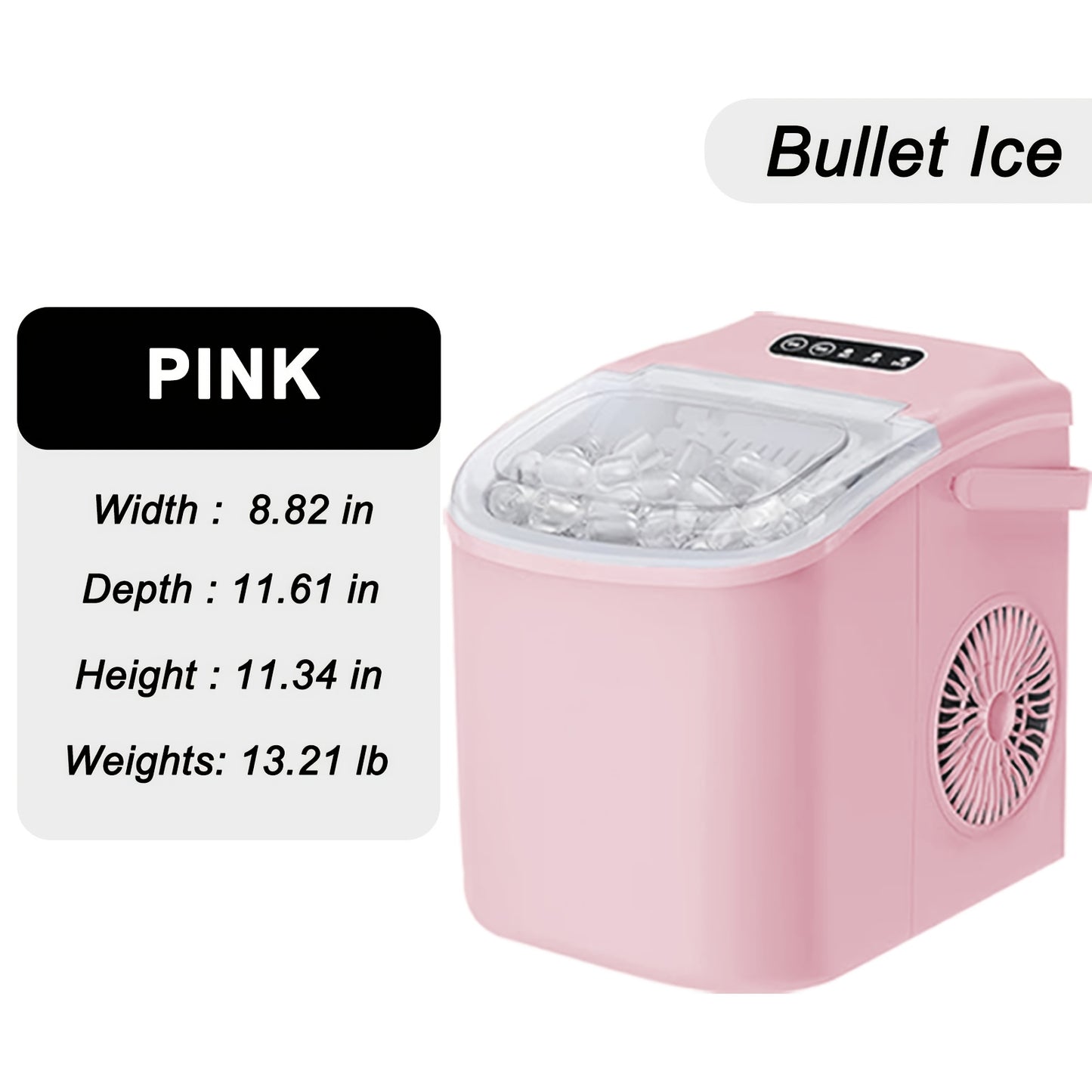 Countertop Ice Maker With Handle 26 Pounds Per Day Portable