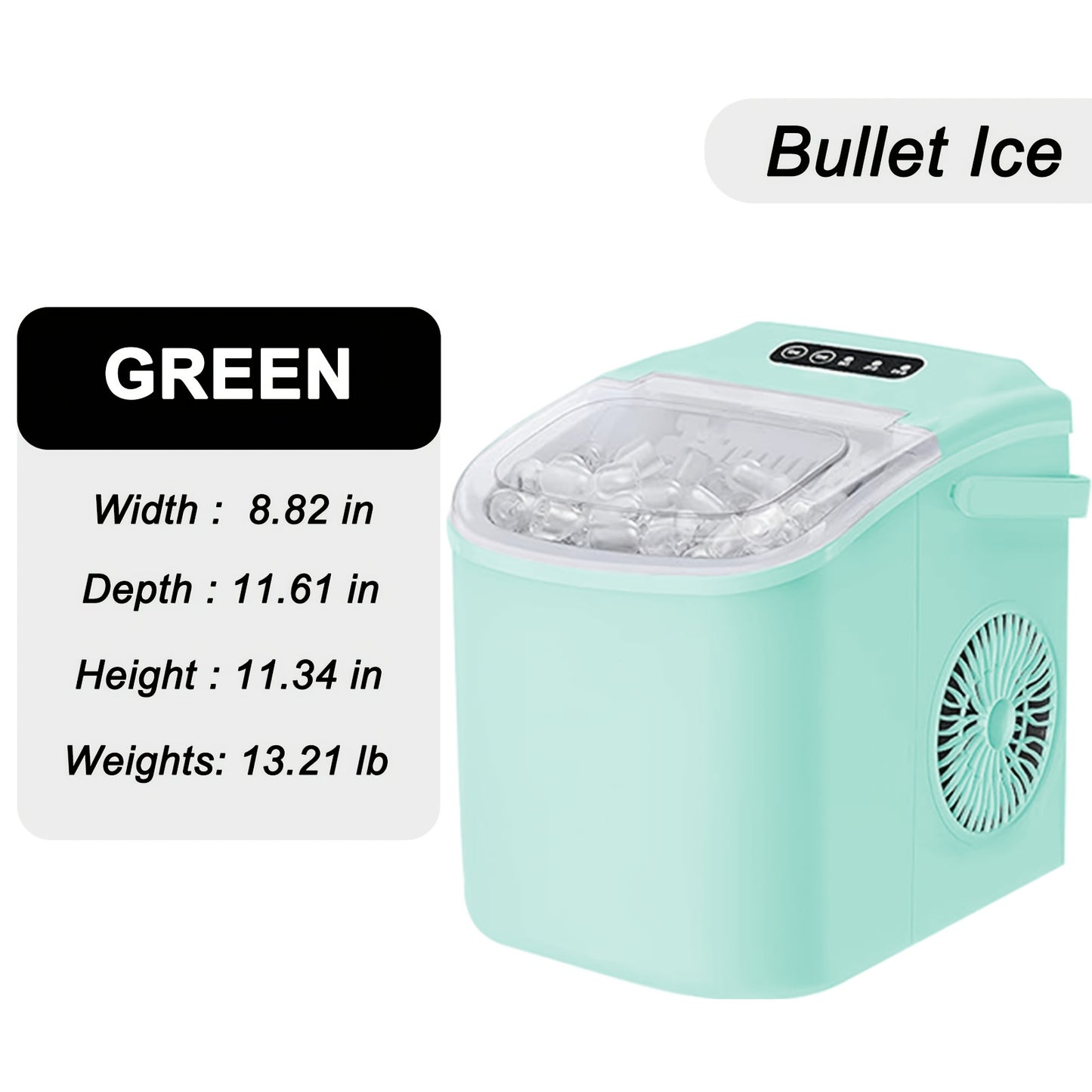 Countertop Ice Maker With Handle 26 Pounds Per Day Portable