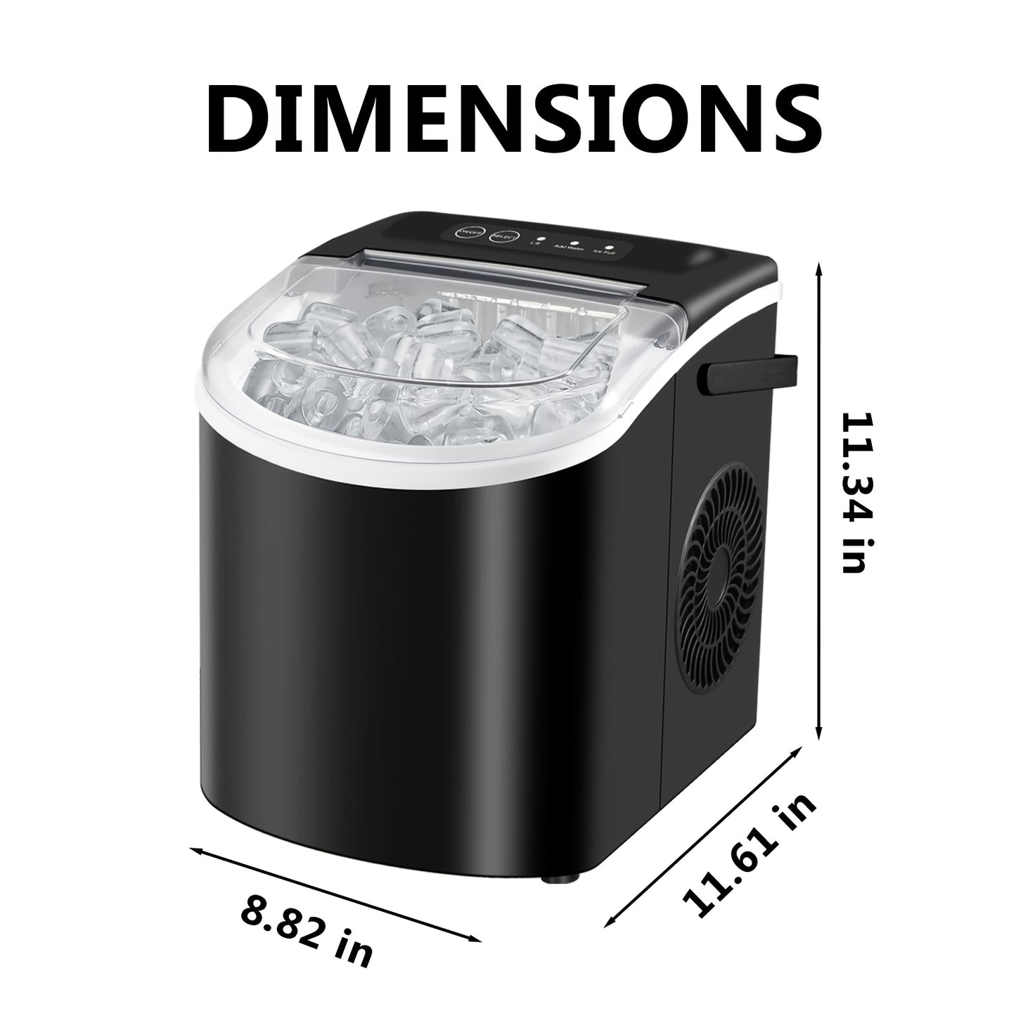 Countertop Ice Maker With Handle 26 Pounds Per Day Portable